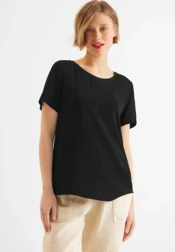 Street One Shirts*Materialmix T-Shirt Black