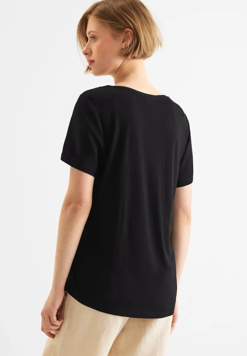 Street One Shirts*Materialmix T-Shirt Black