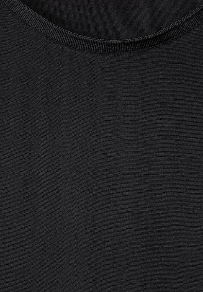 Street One Shirts*Materialmix T-Shirt Black