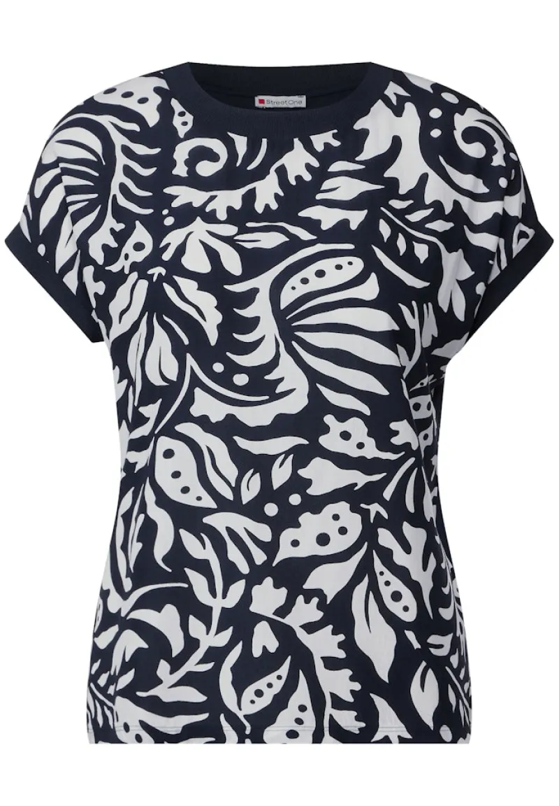 Street One Shirts*Materialmix T-Shirt deep blue