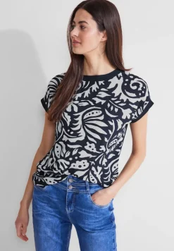 Street One Shirts*Materialmix T-Shirt deep blue