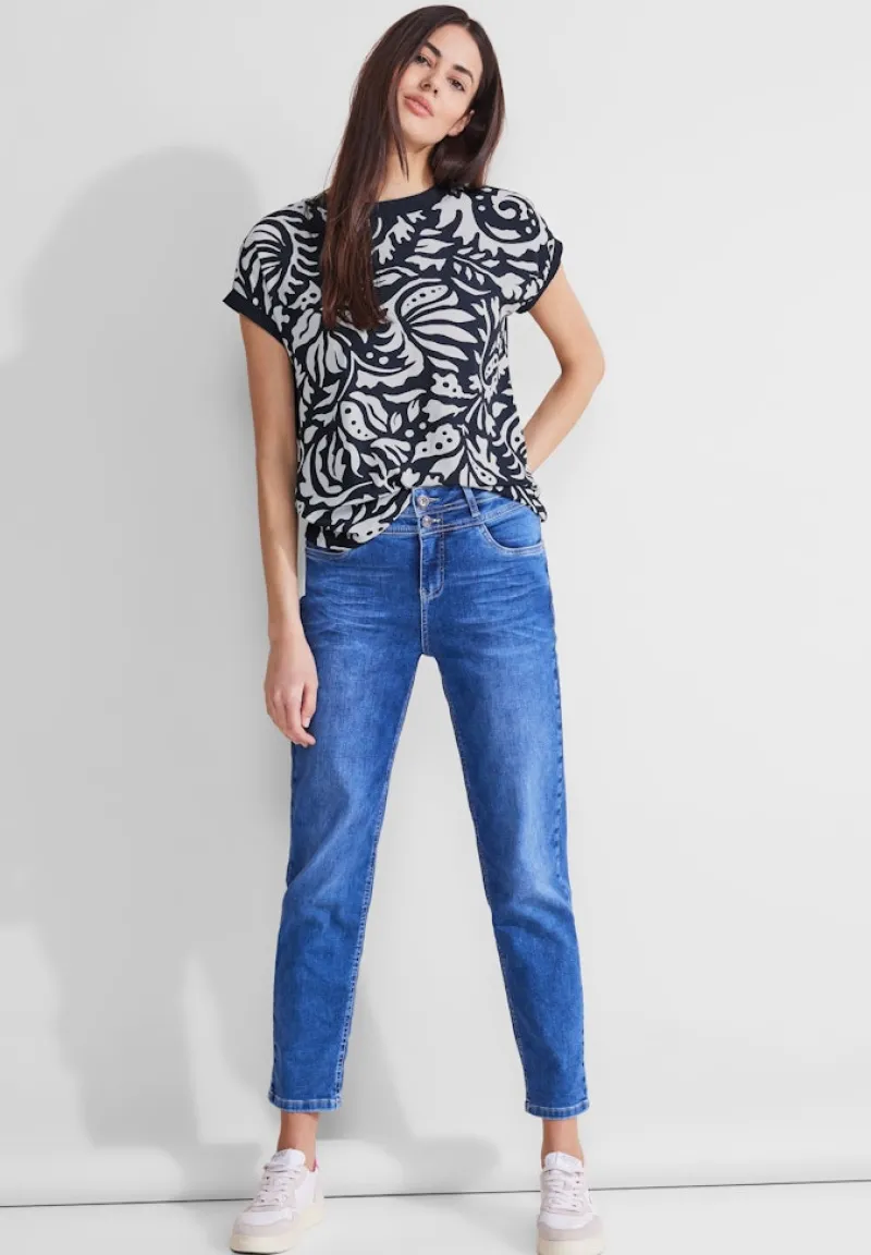 Street One Shirts*Materialmix T-Shirt deep blue