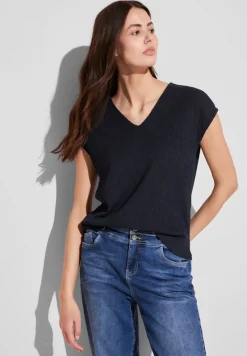 Street One Shirts*Materialmix T-Shirt deep blue