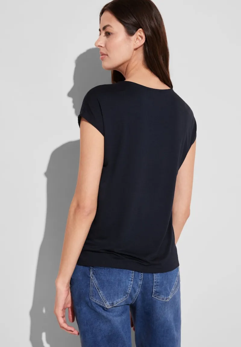 Street One Shirts*Materialmix T-Shirt deep blue