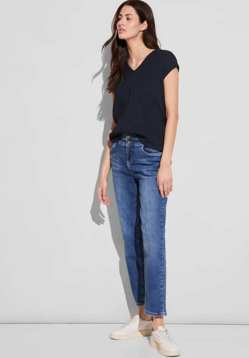 Street One Shirts*Materialmix T-Shirt deep blue