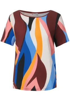 Street One Shirts*Materialmix T-Shirt foxy red