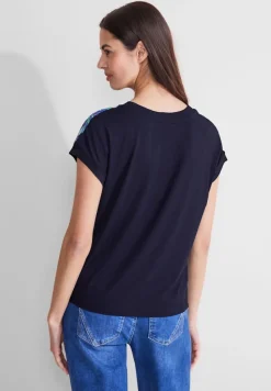 Street One Shirts*Materialmix T-Shirt intense aqua