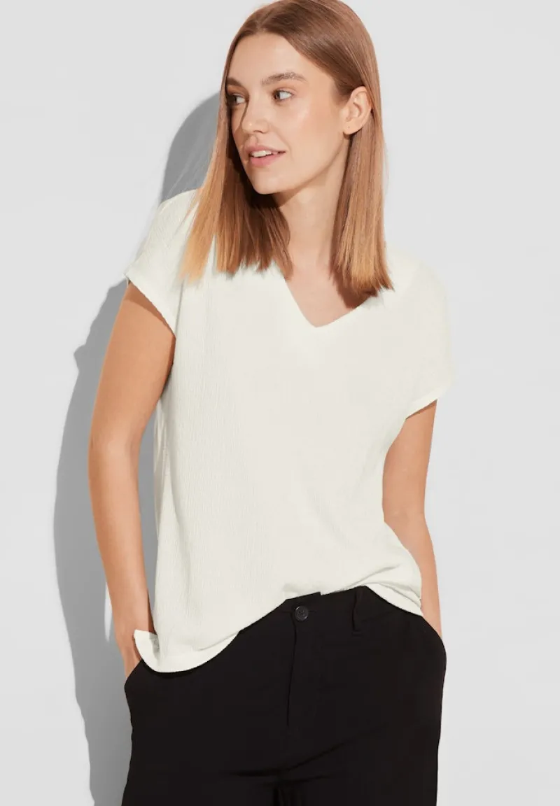 Street One Shirts*Materialmix T-Shirt off white