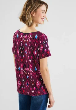 Street One Shirts*Materialmix T-Shirt tamed berry