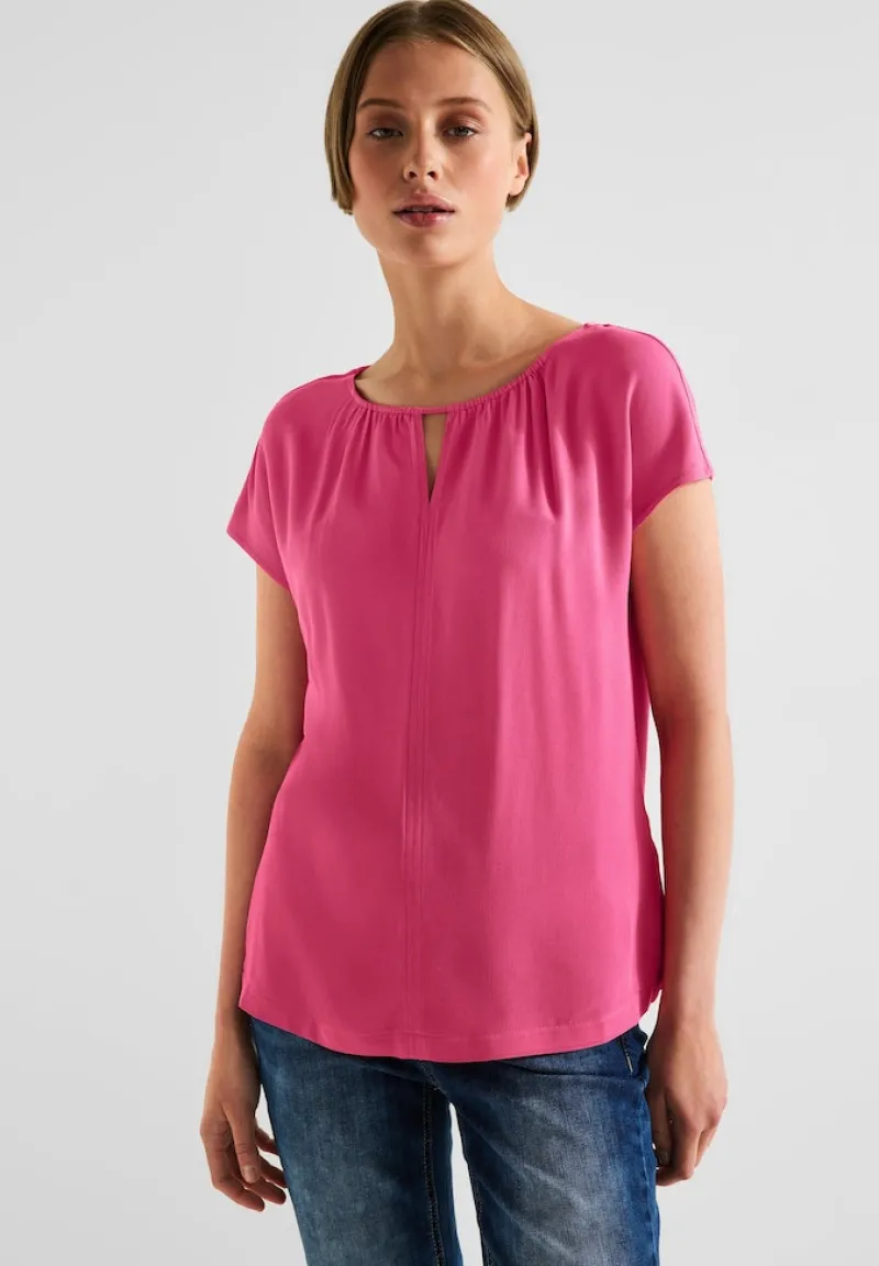 Street One Shirts*Materialmixshirt mit Cut-Out berry rose