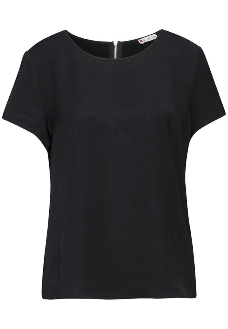 Street One Shirts*Materialmix-T-Shirt Black