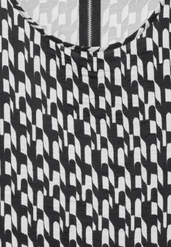 Street One Shirts*Materialmix-T-Shirt Black