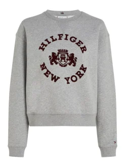 Tommy Hilfiger Pullover & Sweatshirts*MDN REG VARSITY FLOCK SWEATSHIRT light grey htr