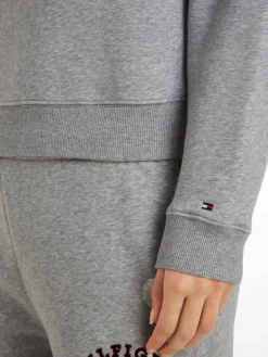 Tommy Hilfiger Pullover & Sweatshirts*MDN REG VARSITY FLOCK SWEATSHIRT light grey htr