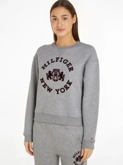 Tommy Hilfiger Pullover & Sweatshirts*MDN REG VARSITY FLOCK SWEATSHIRT light grey htr