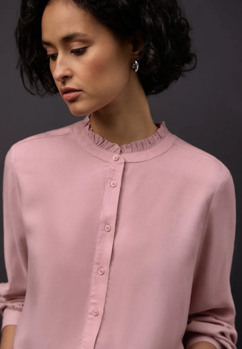 Street One Blusen*Melange Bluse mit Rüschen powder pink mel.