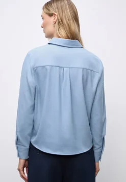Street One Blusen*Melange Bluse mit Tape frosted blue mel.