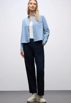 Street One Blusen*Melange Bluse mit Tape frosted blue mel.