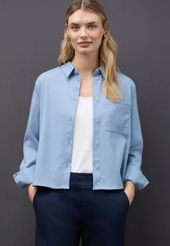 Street One Blusen*Melange Bluse mit Tape frosted blue mel.