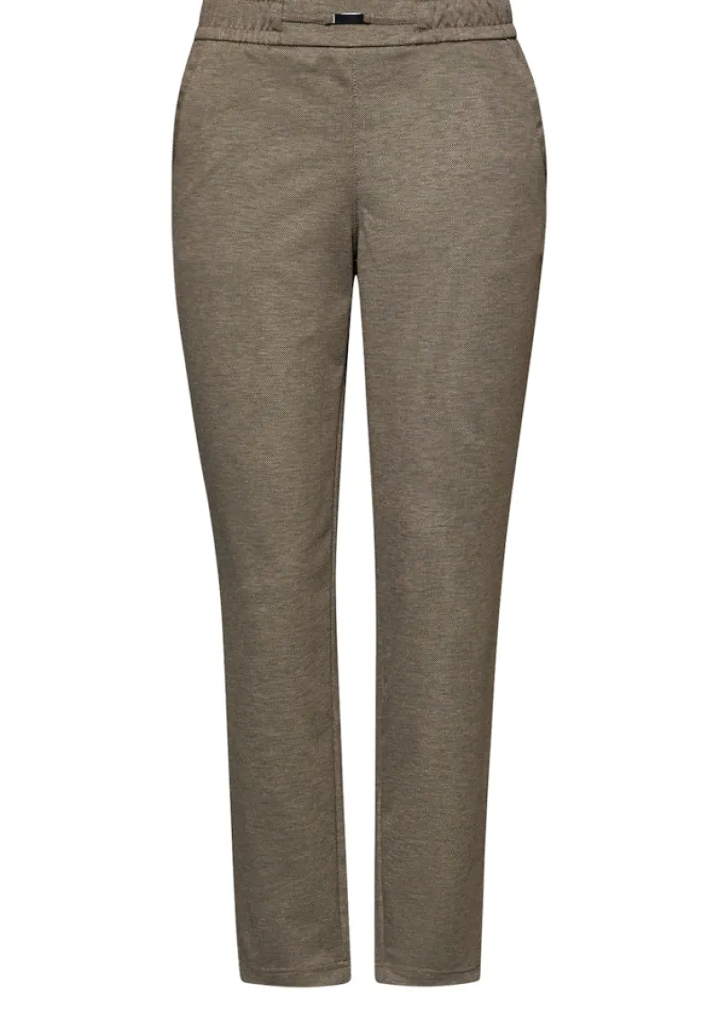 Street One Hosen*Melange Hose mit Detail darkest brown mel.