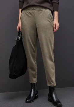 Street One Hosen*Melange Hose mit Detail darkest brown mel.