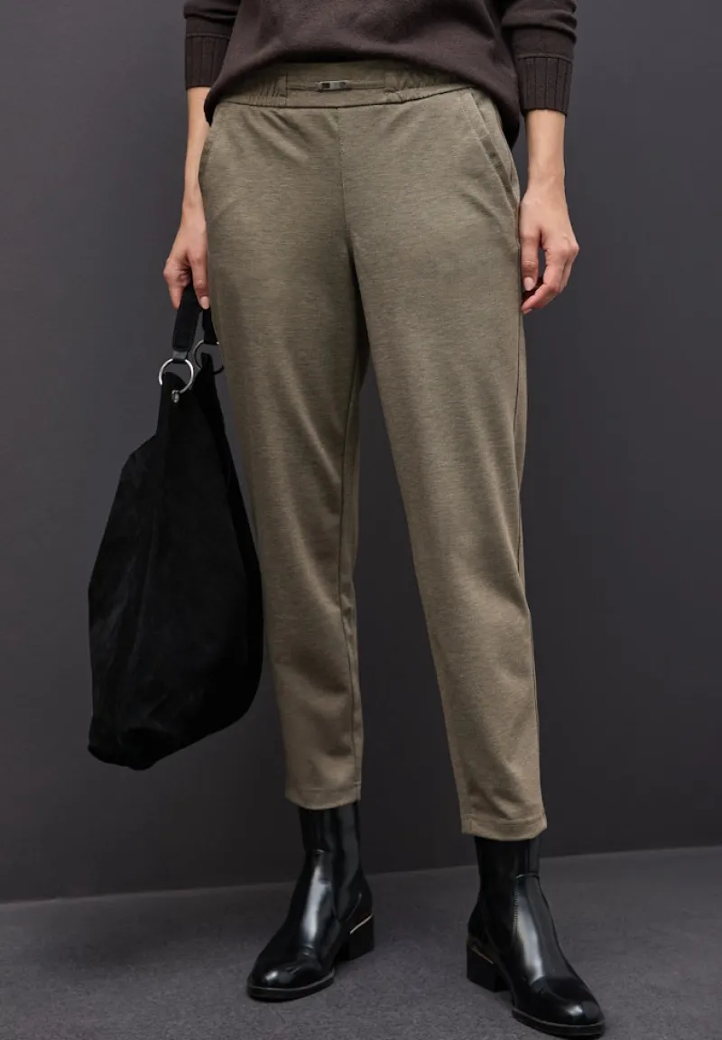 Street One Hosen*Melange Hose mit Detail darkest brown mel.