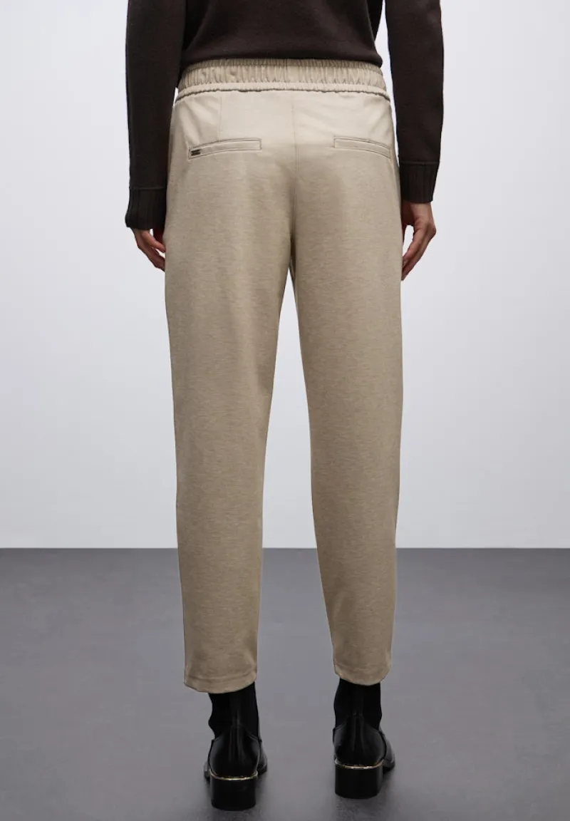 Street One Hosen*Melange Hose mit Detail sanded beige mel.