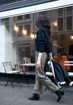 STREET ONE STUDIO Jeans*Melierte Wide Leg Hose Black