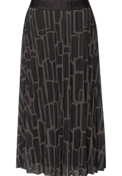 Street One Röcke*Mesh Plissée Rock mit Print darkest brown