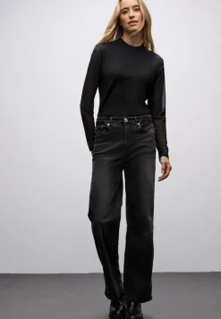 Street One Shirts*Mesh Turtleneck Shirt Black