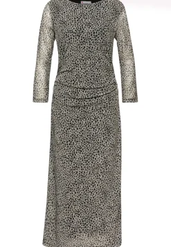 Street One Kleider*Mesh-Kleid mit Leo-Muster sanded beige