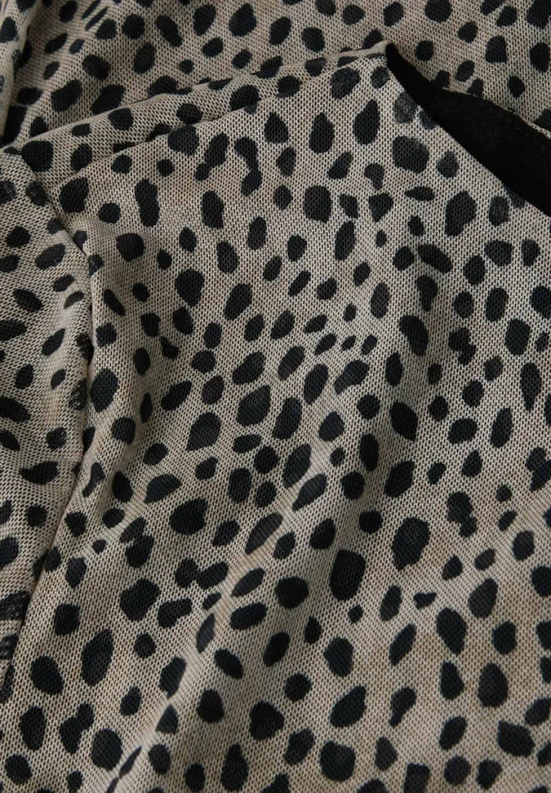 Street One Kleider*Mesh-Kleid mit Leo-Muster sanded beige