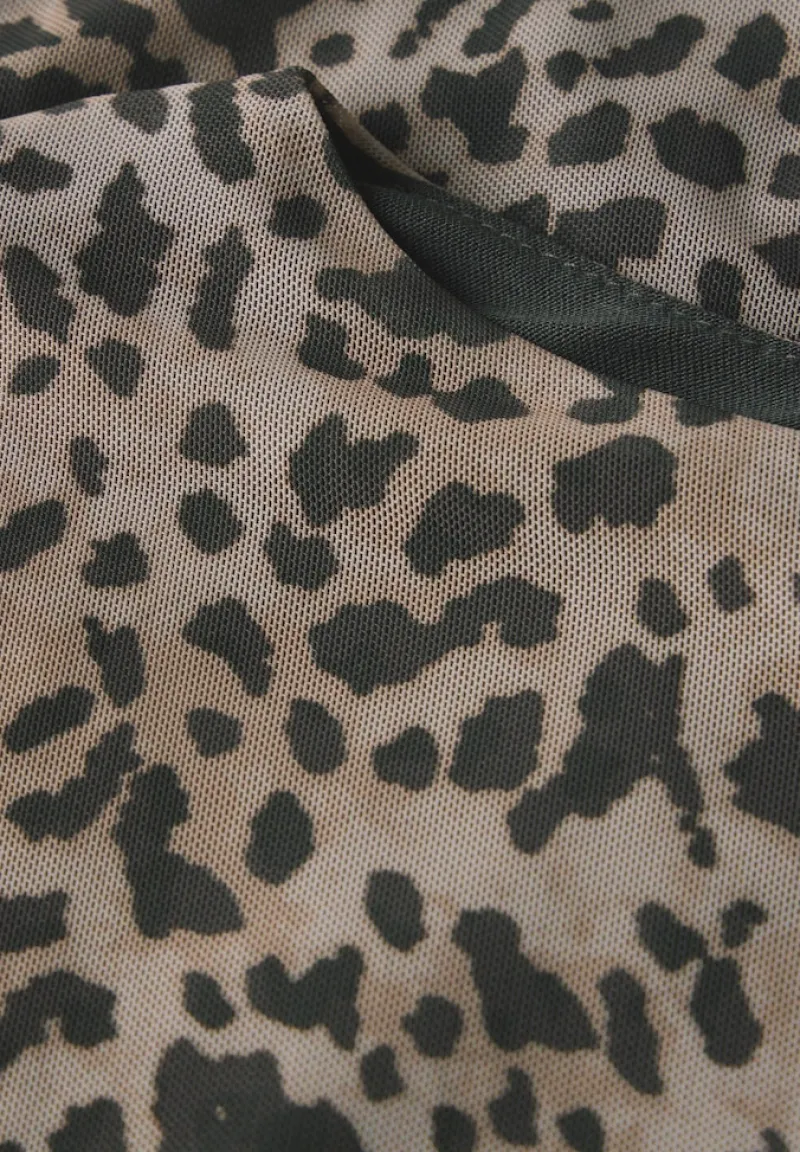 STREET ONE STUDIO Kleider*Mesh-Kleid mit Leo-Print creamy brown