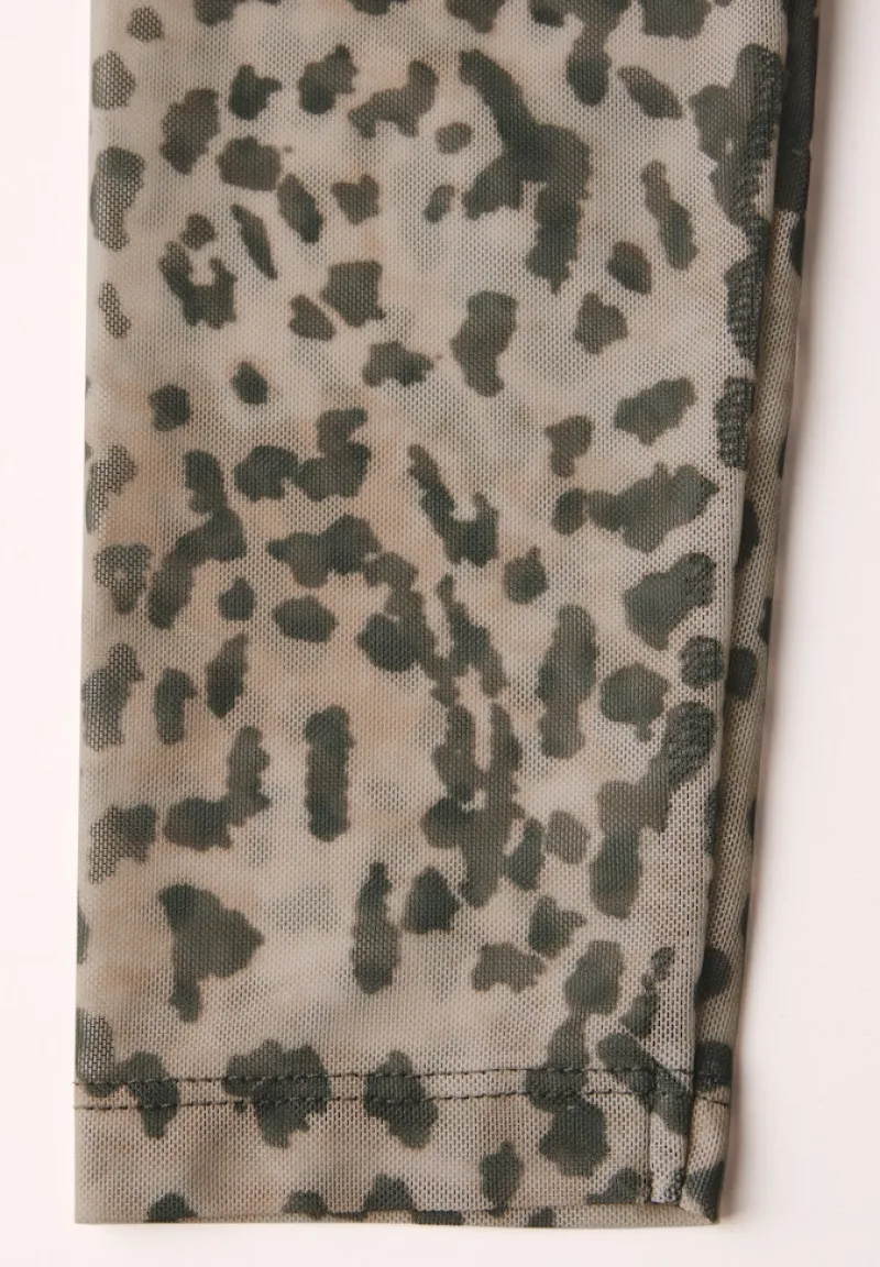 STREET ONE STUDIO Kleider*Mesh-Kleid mit Leo-Print creamy brown