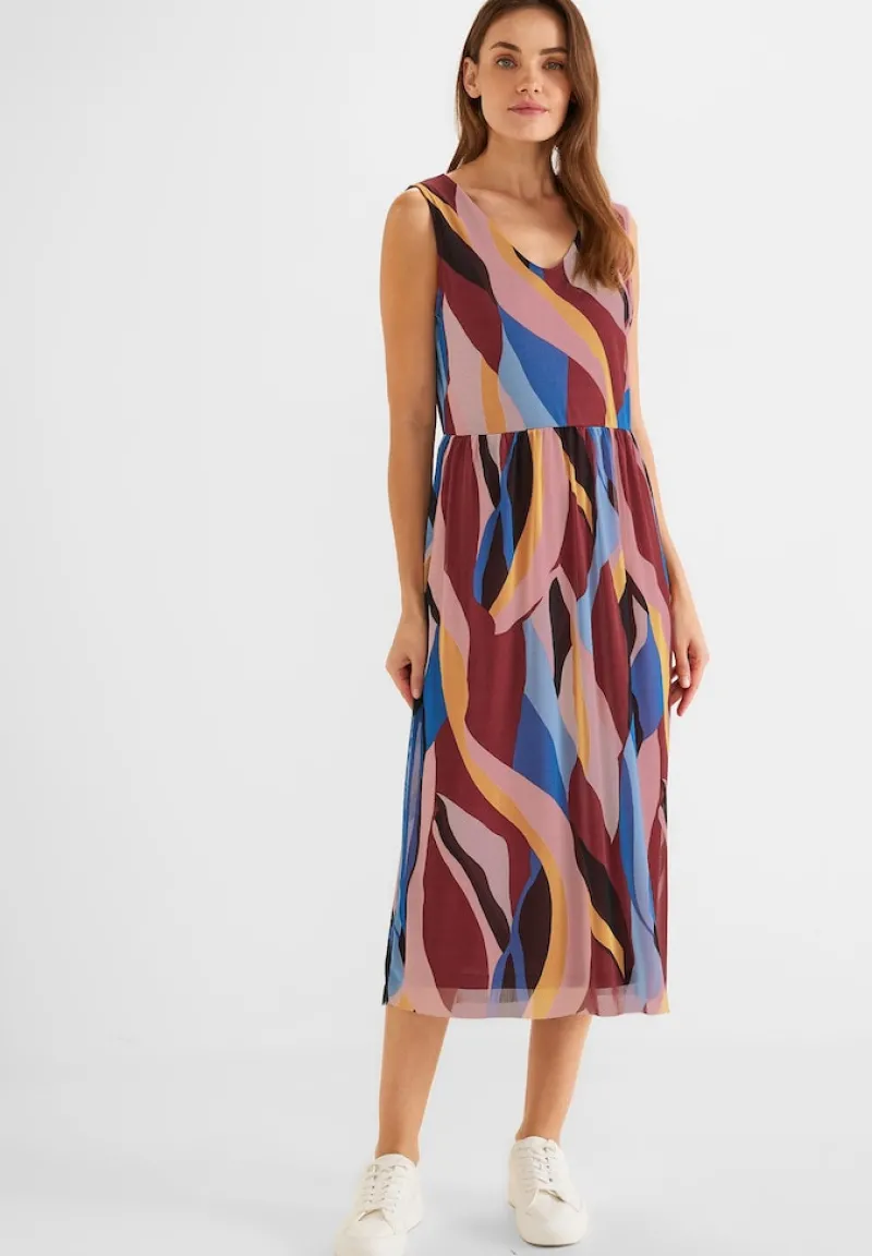 Street One Kleider*Meshkleid mit Print foxy red