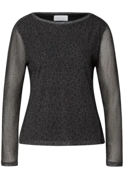 STREET ONE STUDIO Shirts*Mesh-Shirt mit Leo-Muster dark auburn brown