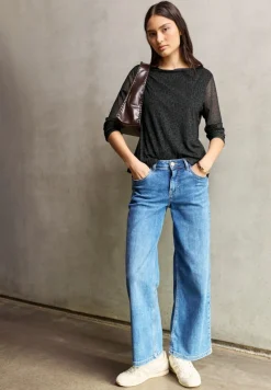 STREET ONE STUDIO Shirts*Mesh-Shirt mit Leo-Muster dark auburn brown