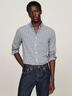 Tommy Hilfiger Hemden|Big Boys*MICRO GINGHAM POPLIN SF SHIRT carbon navy - optic white