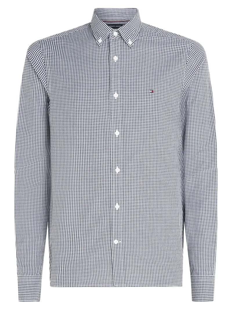 Tommy Hilfiger Hemden|Big Boys*MICRO GINGHAM POPLIN SF SHIRT carbon navy - optic white