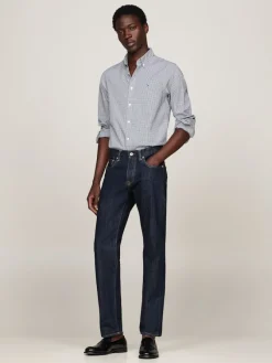 Tommy Hilfiger Hemden|Big Boys*MICRO GINGHAM POPLIN SF SHIRT carbon navy - optic white