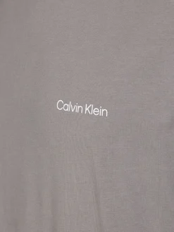 Calvin Klein Shirts*MICRO LOGO LS MOCK NECK T-SHIRT grey asphalt