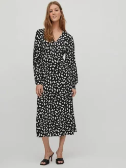 Vila Kleider*Midikleid black2