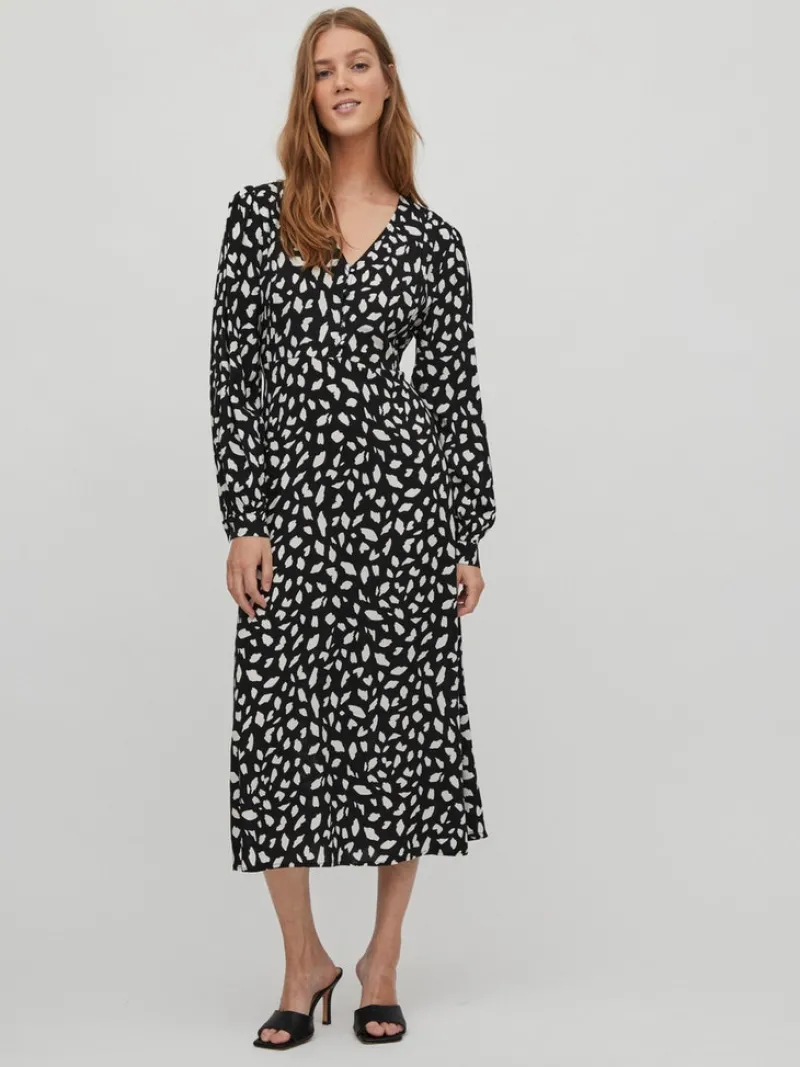 Vila Kleider*Midikleid black2