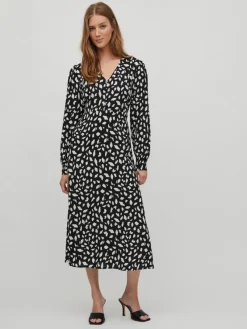 Vila Kleider*Midikleid black2
