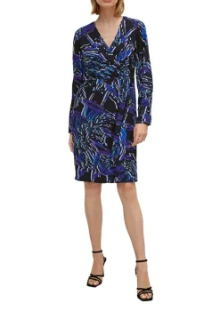 Comma Kleider*Midikleid mit Allover-Muster Schwarz
