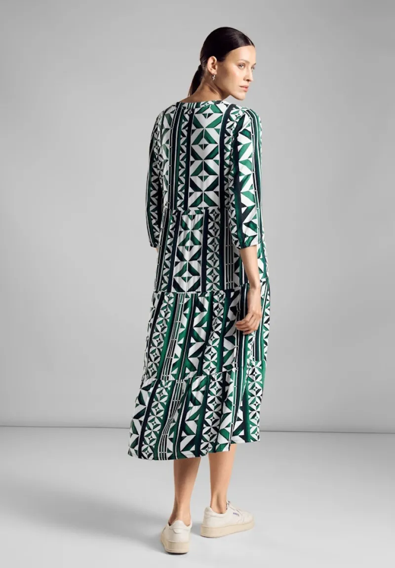 Street One Kleider*Midikleid mit Print cool vintage green