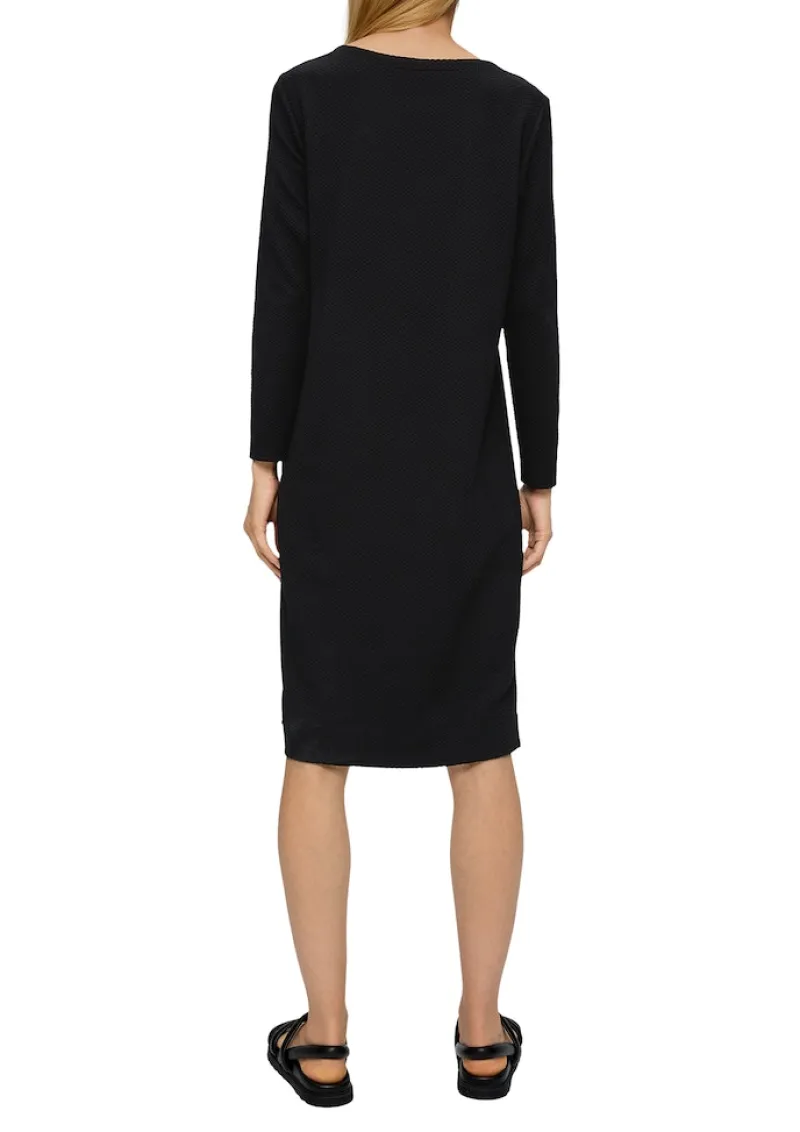 s.Oliver Kleider*Midikleid mit Struktur Schwarz