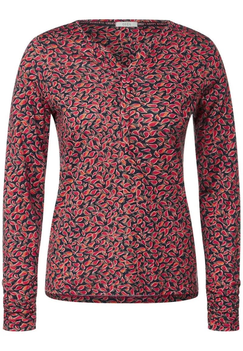 Cecil Shirts*Minimalprint Tunikashirt cosy coral