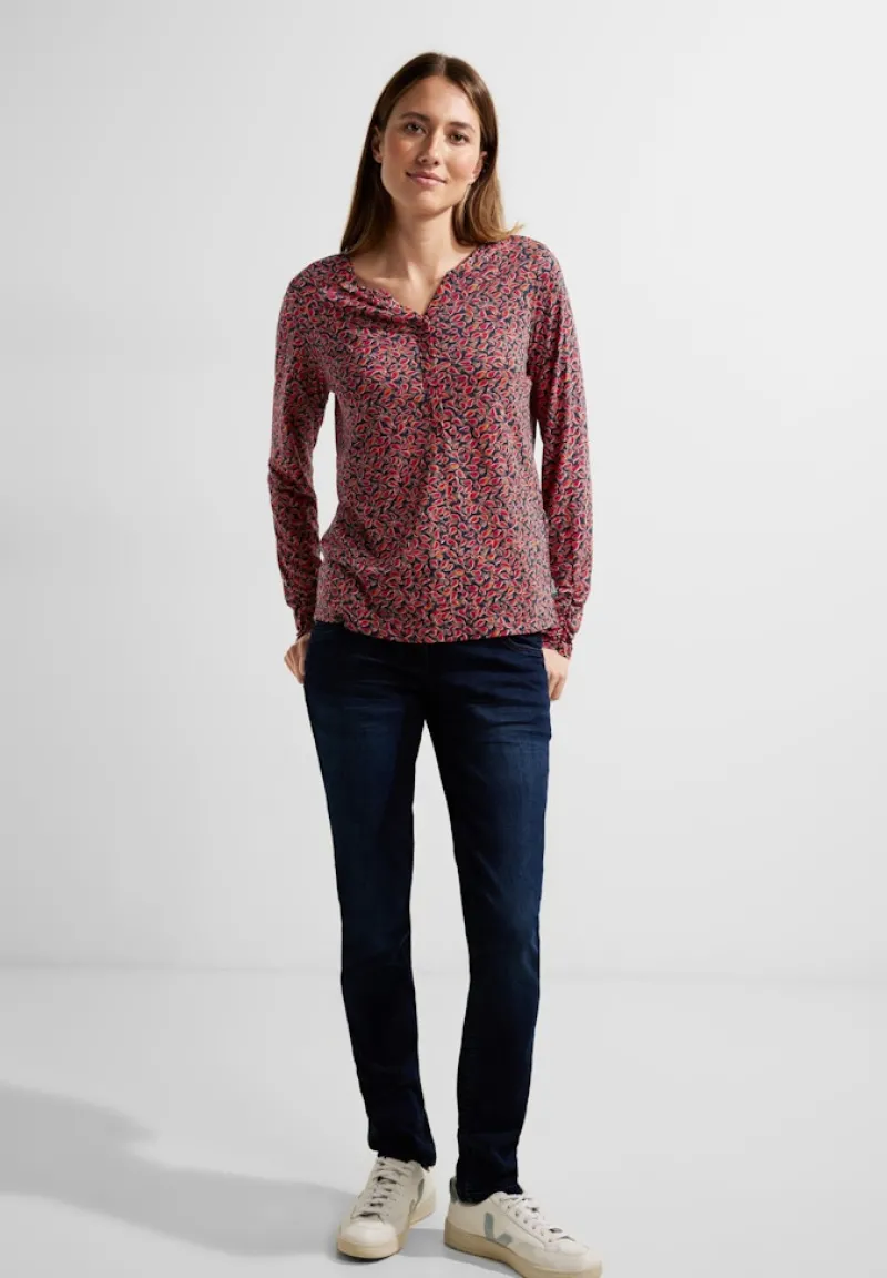 Cecil Shirts*Minimalprint Tunikashirt cosy coral