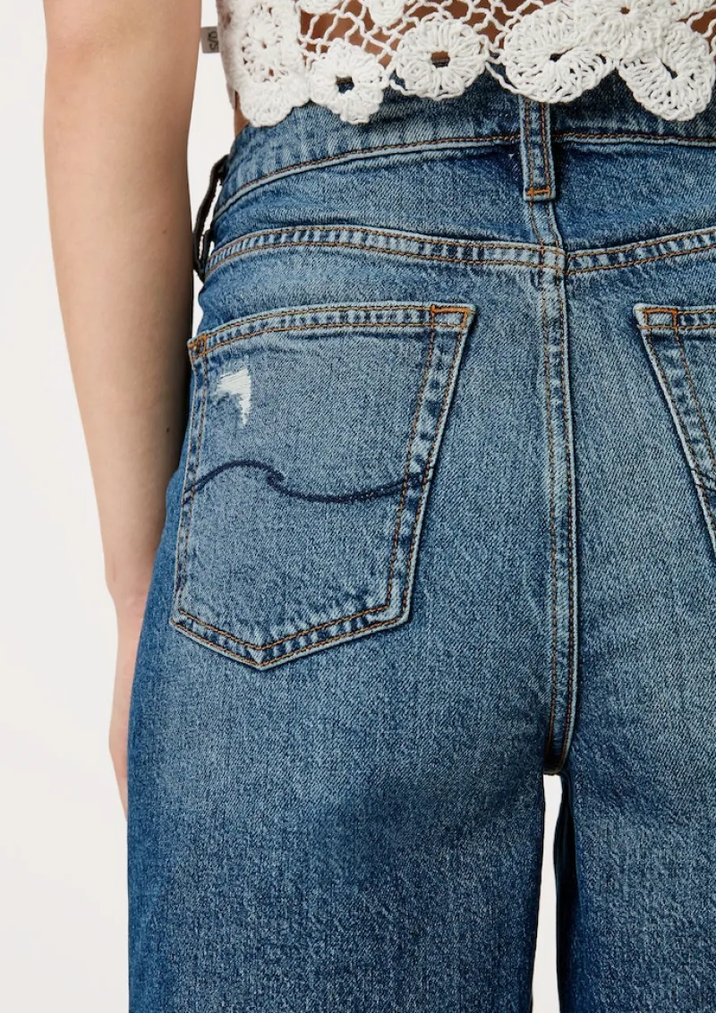 QS Shorts*Mom-Fit Bermuda Blau